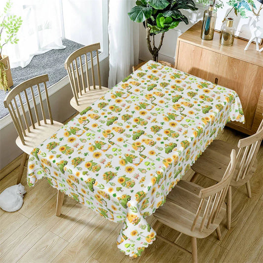 Lofaris Sunflower Green Car Dwarf Pattern Square Tablecloth
