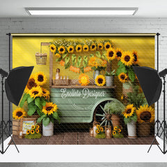 Lofaris Sunflower Shop White Candle Photo Studio Backdrop