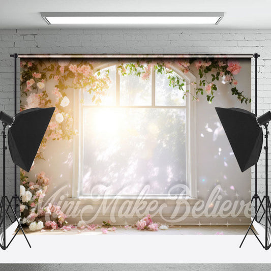 Lofaris Sunny Sunshine Window Rose Vines Floral Backdrop