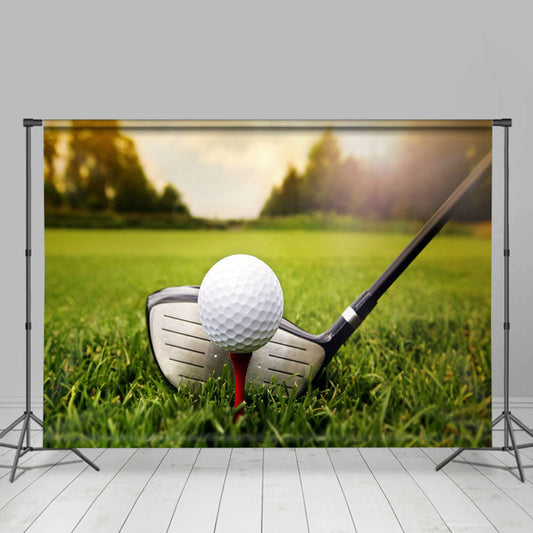Lofaris Sunset Grassland Golf Sports Bokeh Party Backdrop