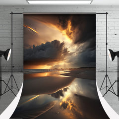 Lofaris Sunset Sea Beach Cloud Sweep Photography Backdrop