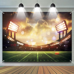 Lofaris Sunset Spotlight Football Field Sports Party Backdrop