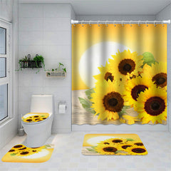 Lofaris Sunset Yellow Sunflower Home Bath Shower Curtain