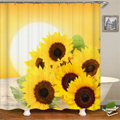 Lofaris Sunset Yellow Sunflower Home Bath Shower Curtain