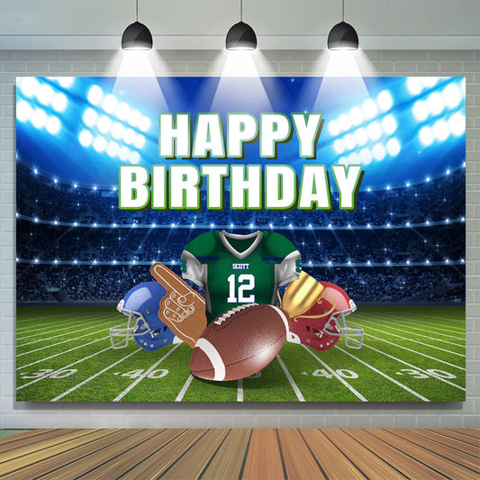 Lofaris Super Bowl Football Court Birthday Backdrop For Boy