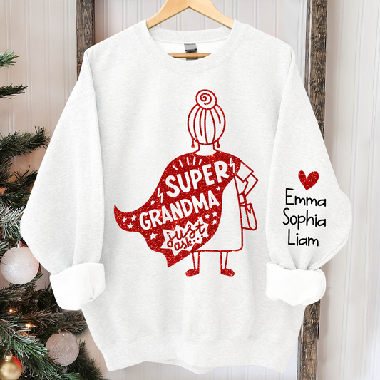 Lofaris Super Grandma Sweatshirt Custom With Kids Gift TH