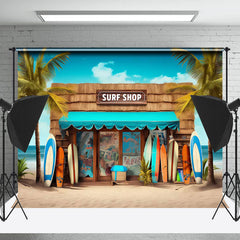 Lofaris Surf Shop Blue Sky Summer Beach Photography Backdrop