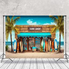 Lofaris Surf Shop Blue Sky Summer Beach Photography Backdrop