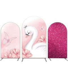 Lofaris Swan Pink Floral Butterfly Arch Backdrop Kit For Party