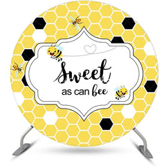 Lofaris Sweet As Can Bee Honeycomb Round Baby Shower Backdrop
