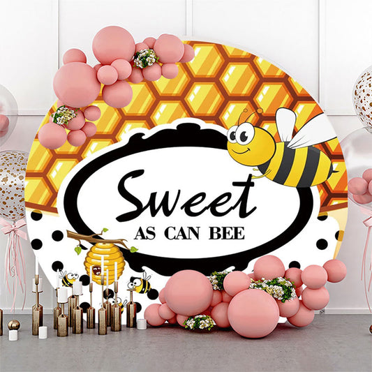 Lofaris Sweet As Can Bee Honeycomb Round Birthday Backdrop