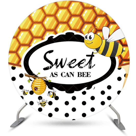 Lofaris Sweet As Can Bee Honeycomb Round Birthday Backdrop