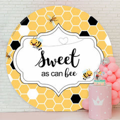 Lofaris Sweet As Can Bee Yellow Honey Round Baby Shower Backdrop