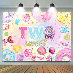 Lofaris Sweet Colorful Candy And Donuts 2nd Birthday Backdrop