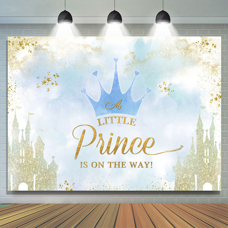 Lofaris Sweet Crown Castle For Prince Baby Shower Backdrop