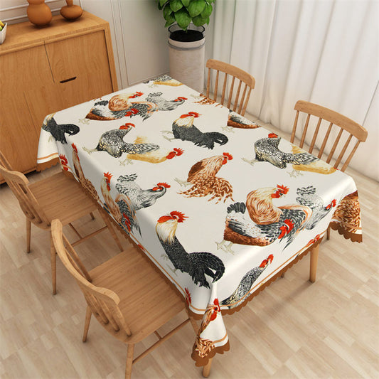 Lofaris Sweet Farm House Country Animals Rectangle Tablecloth