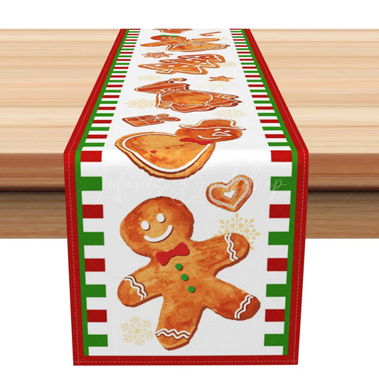 Lofaris Sweet Gingerbread Man Gift Christmas Table Runner