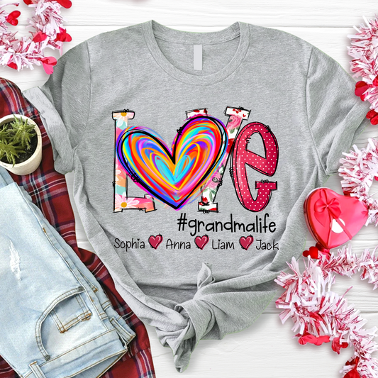 Lofaris Sweet Heart Mothers Day Grandma And Kids T - Shirt