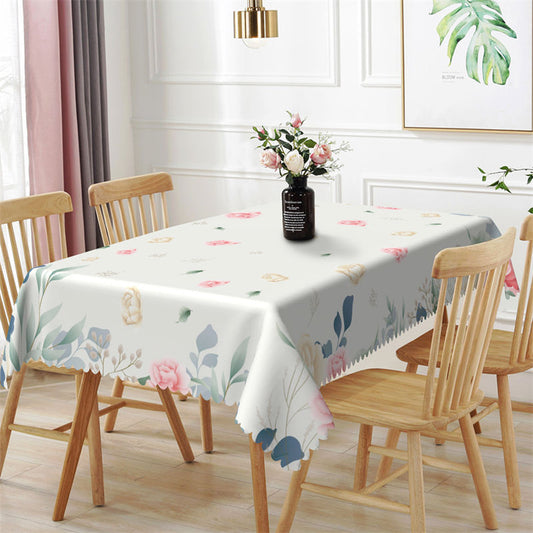 Lofaris Sweet Pinky Flower Leaf Rectangle Tablecloth