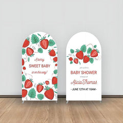 Lofaris Sweet Strawberry Leaf Girl Baby Shower Arch Backdrop