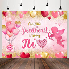Lofaris Sweetheart Two Pink Balloon 2nd Birthday Backdrop