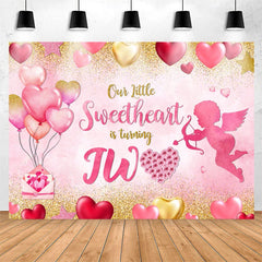 Lofaris Sweetheart Two Pink Balloon 2nd Birthday Backdrop