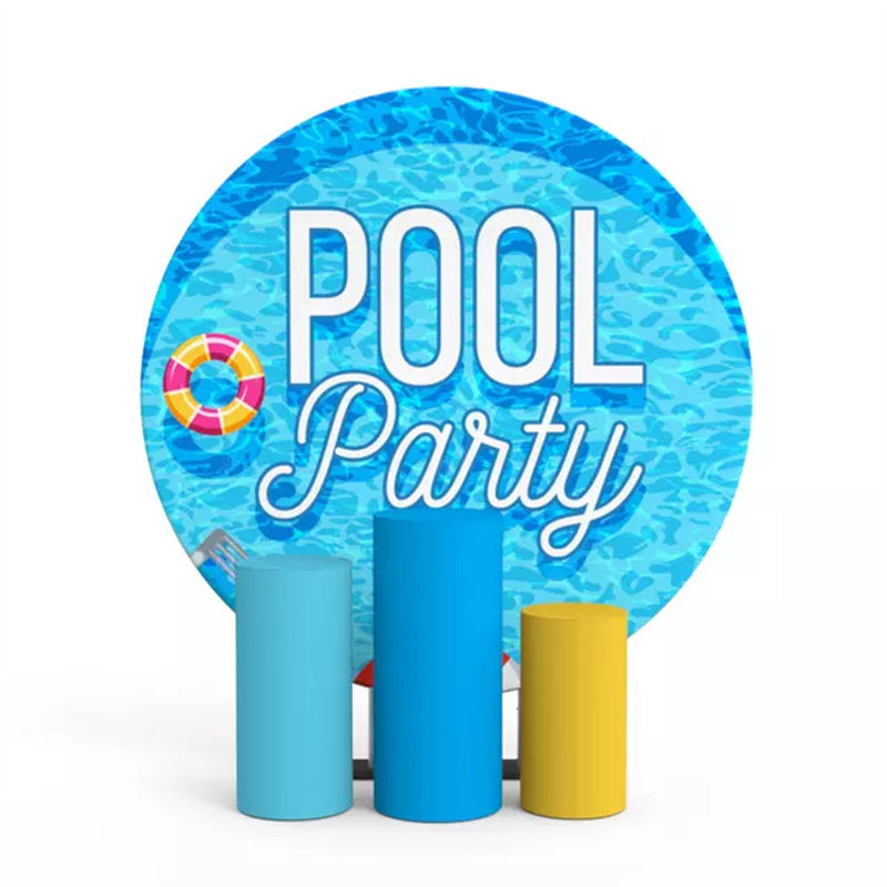 Lofaris Swim Ring Summer Pool Party Round Backdrop Kit