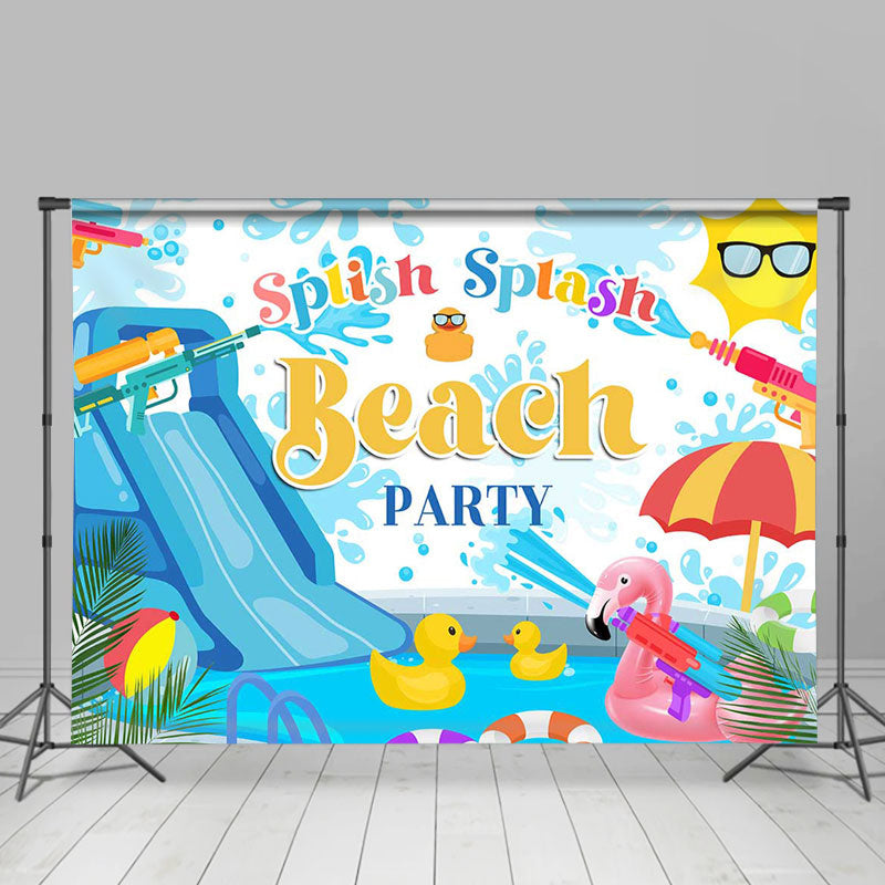 Lofaris Swimming Pool Water Gun Summer Beach Party Backdrop