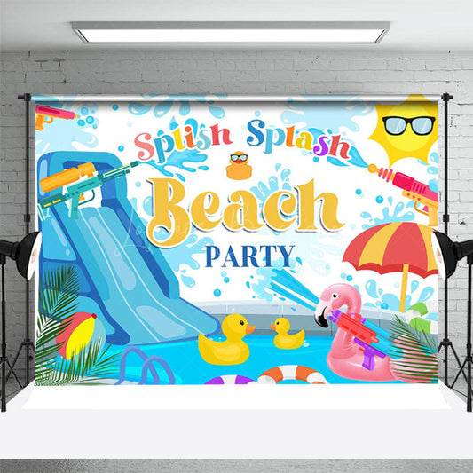 Lofaris Swimming Pool Water Gun Summer Beach Party Backdrop