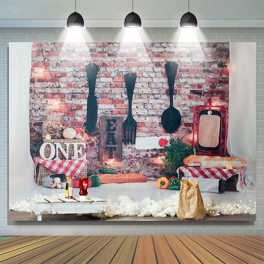 Lofaris Tablewares Eat Brick Wall 1St Birthday Photo Backdrop