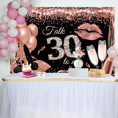 Lofaris Talk 30 To Me Rose Gold Heels Birthday Party Backdrop