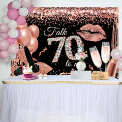 Lofaris Talk 70 To Me Rose Gold Heels Birthday Party Backdrop