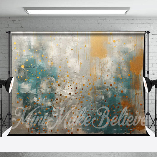 Lofaris Teal Blue Yellow White Gray Retro Wall Backdrop