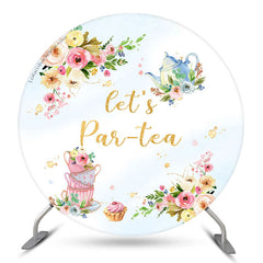 Lofaris Teapot Floral Lets Par-tea Round Backdrop For Party