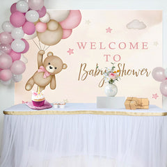 Lofaris Teddy Bear Balloon Star Cloud Baby Shower Backdrop