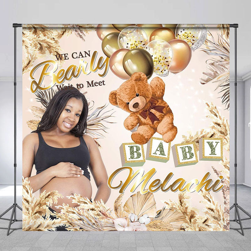 Lofaris Teddy Bear Balloons Custom Baby Shower backdrop