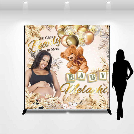 Lofaris Teddy Bear Balloons Custom Baby Shower backdrop