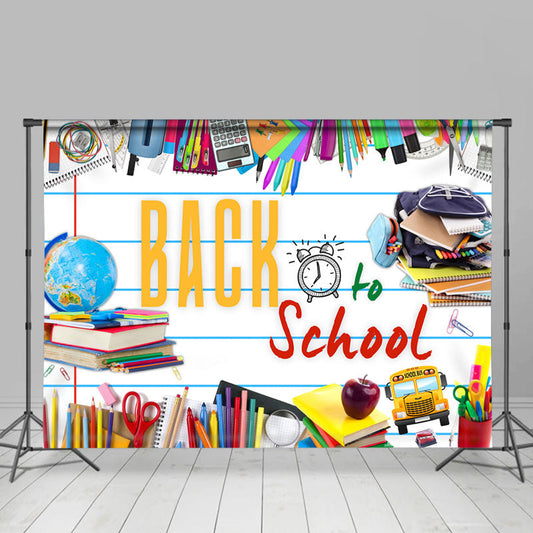 Lofaris Tellurion Stationeries Blue Line Back To School Backdrop