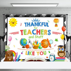 Lofaris Thankful For Teacher Like You Sun Thank Backdrop