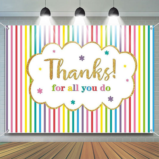 Lofaris Thanks Stripes Teacher Appreciation Week Backdrop