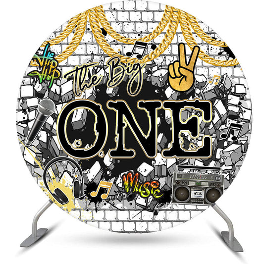 Lofaris The Big One Brick Wall Round 1st Birthday Backdrop