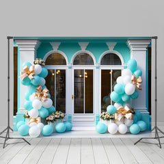 Lofaris Tiffany Blue Arch Window Balloons Birthday Backdrop