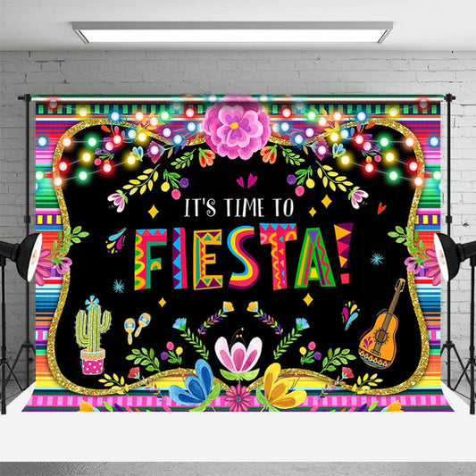 Lofaris Time to Fiesta Mexican Theme Floral Party Backdrop