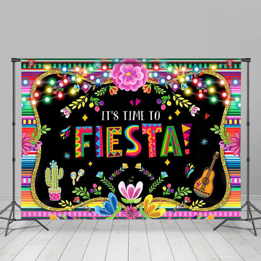 Lofaris Time to Fiesta Mexican Theme Floral Party Backdrop