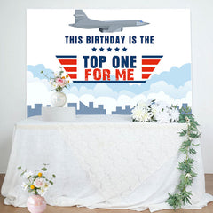 Lofaris Top One For Me Plane 1st Birthday Backdrop Boy
