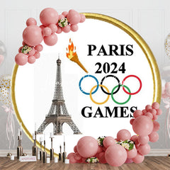 Lofaris Torch Tower Paris 2024 Sports Round Olympic Backdrop