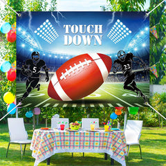 Lofaris Touch Down Rugby Field Light Sports Party Backdrop