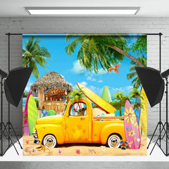 Lofaris Traveling Coconut Tree Car Bar Beach Summer Backdrop