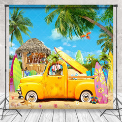Lofaris Traveling Coconut Tree Car Bar Beach Summer Backdrop
