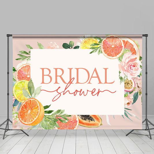 Lofaris Tropical Citrus Lemon Floral Bridal Shower Backdrop